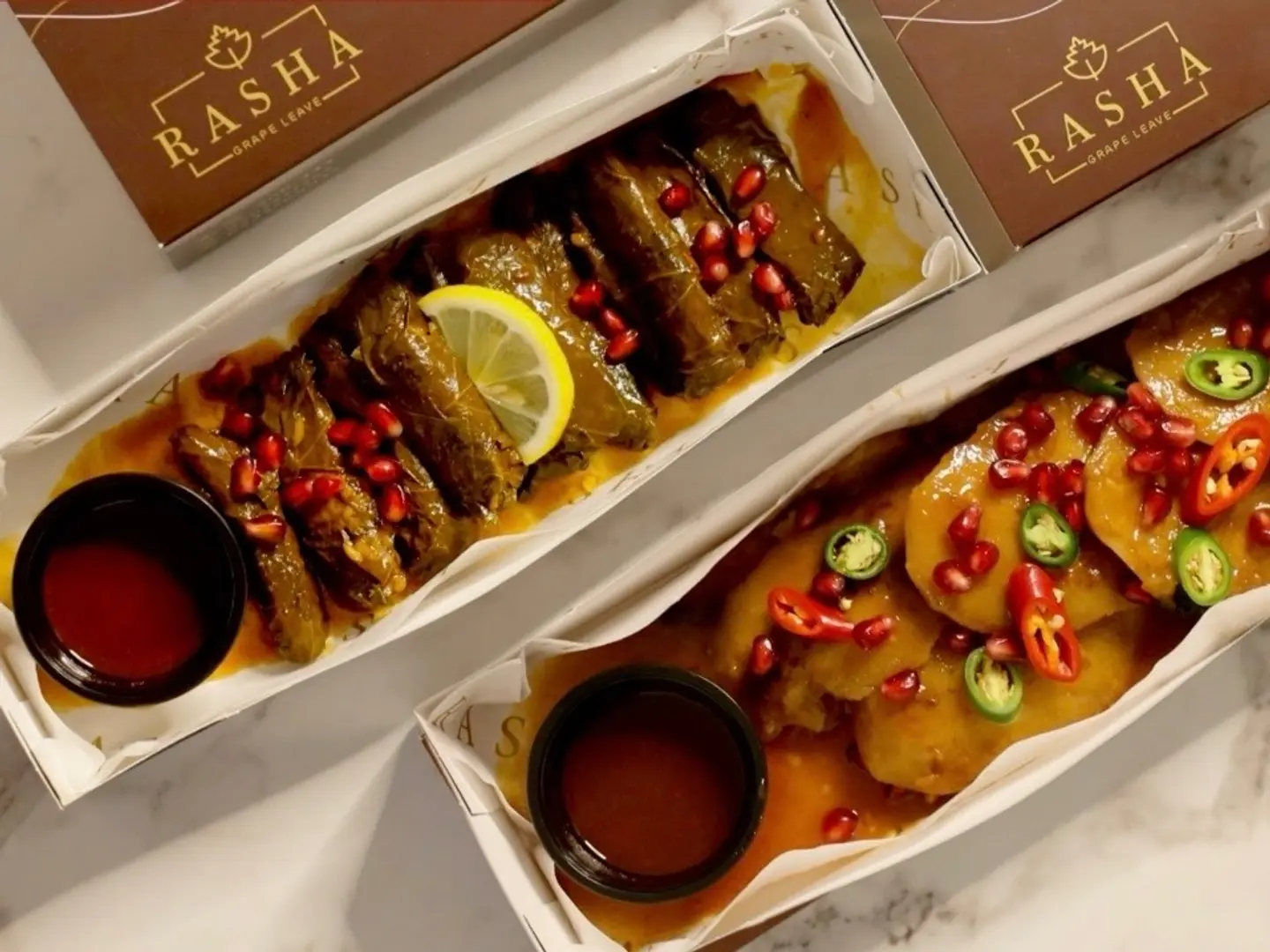 بطاطس ورق عنب + صحن ورق عنب
