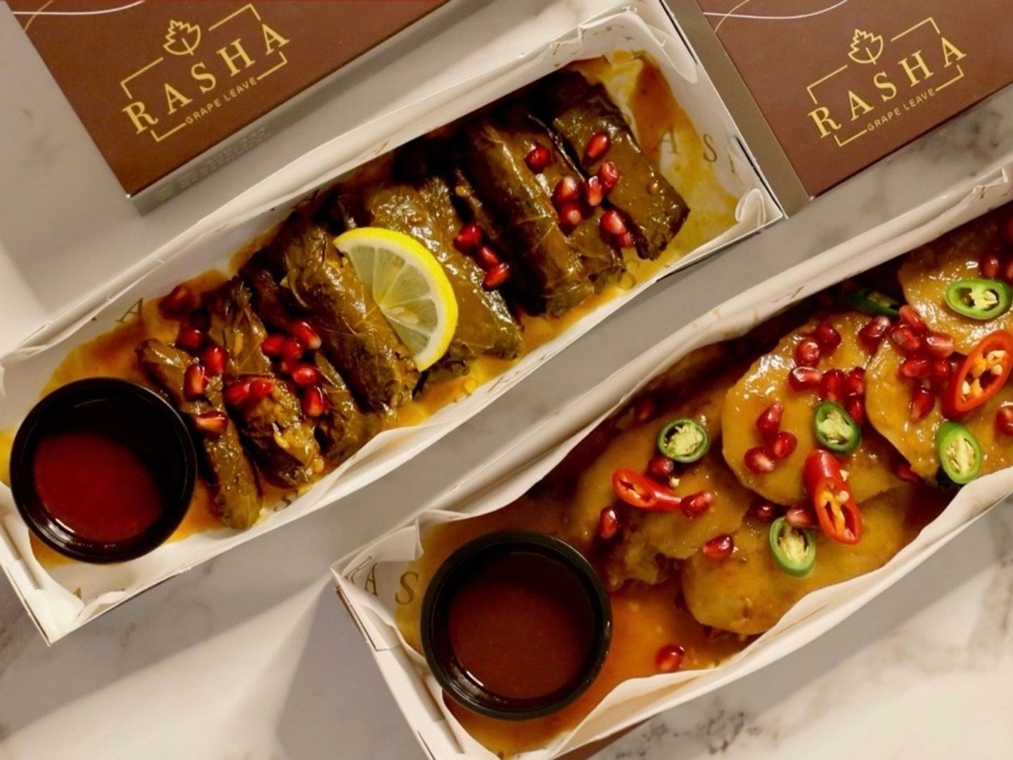 بطاطس ورق عنب + صحن ورق عنب