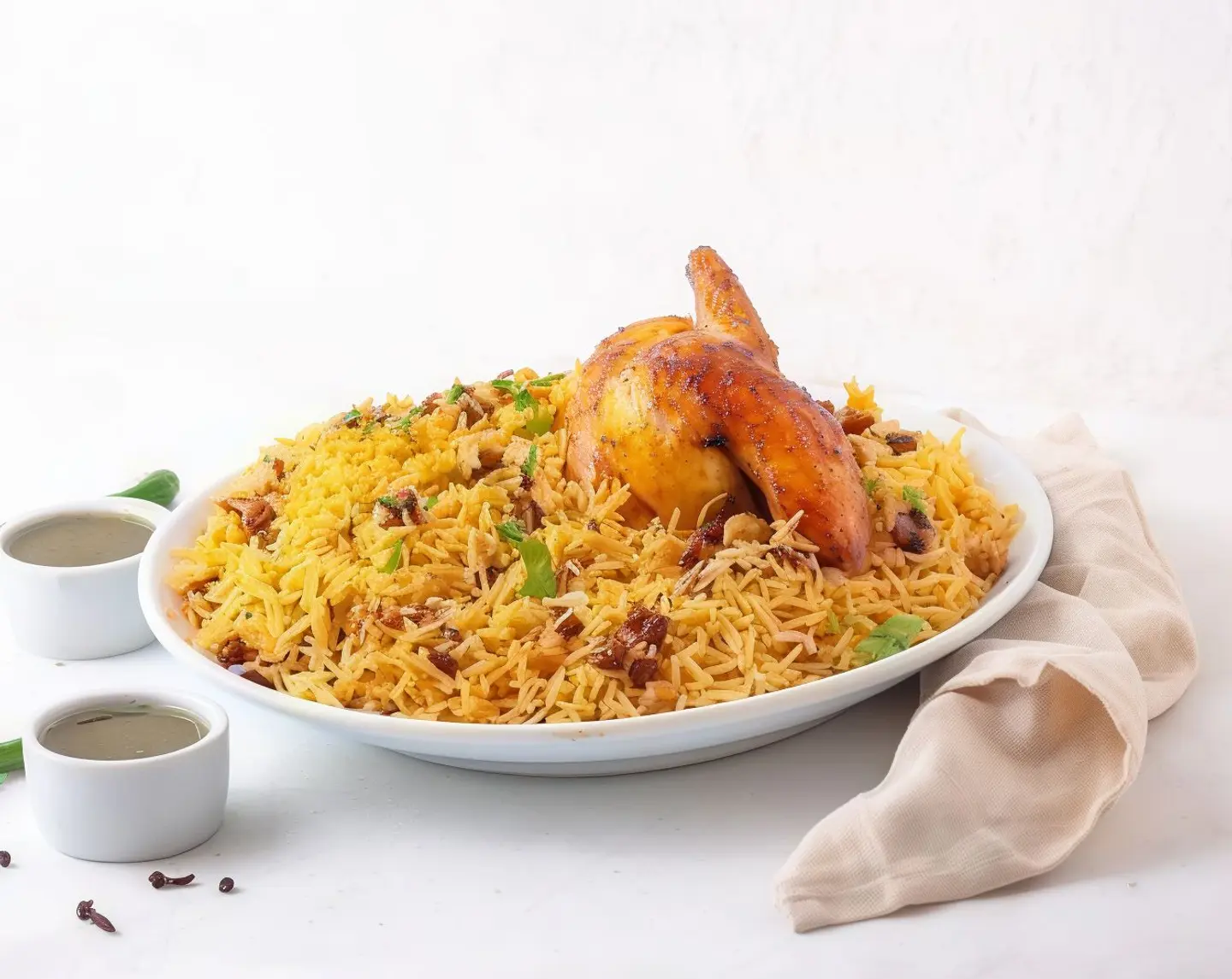 نص دجاج شوايه مع الرز