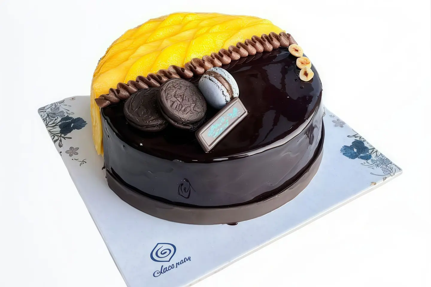 Half Fruit And Half Chocolate Cake