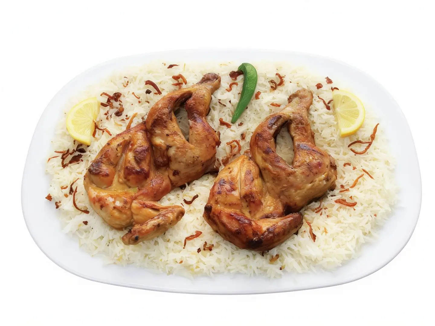 نص دجاج مظبي مثلوثه مع بشاور