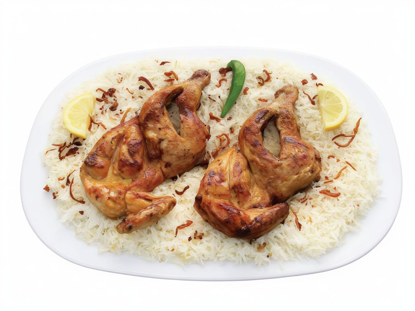 نص دجاج مظبي مثلوثه مع بشاور