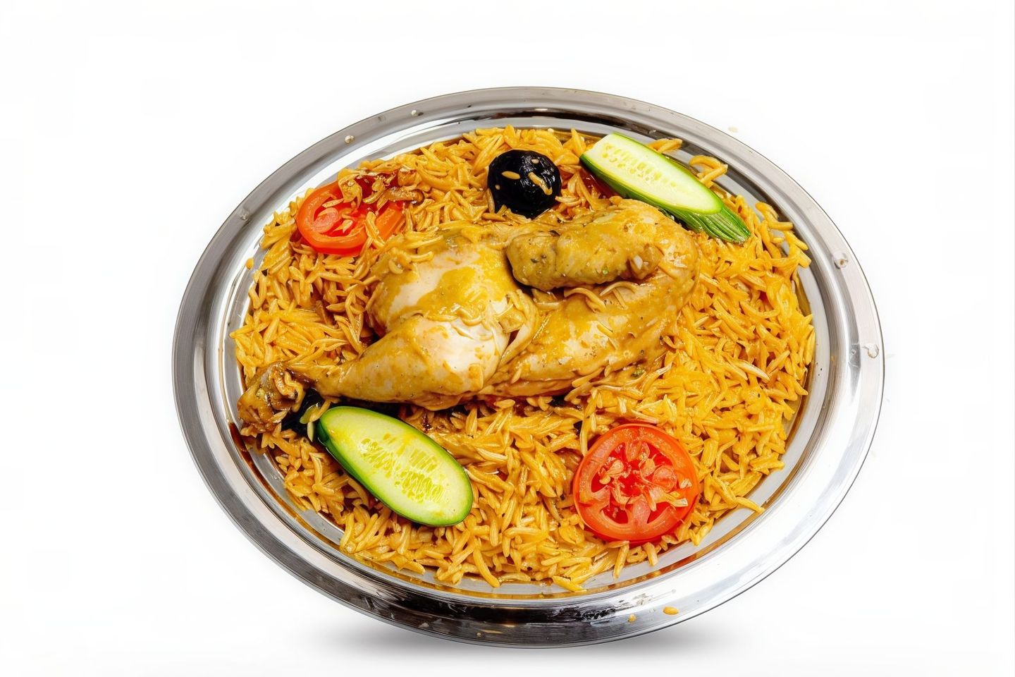 دجاج مضغوط مع الأرز - نصف دجاجة