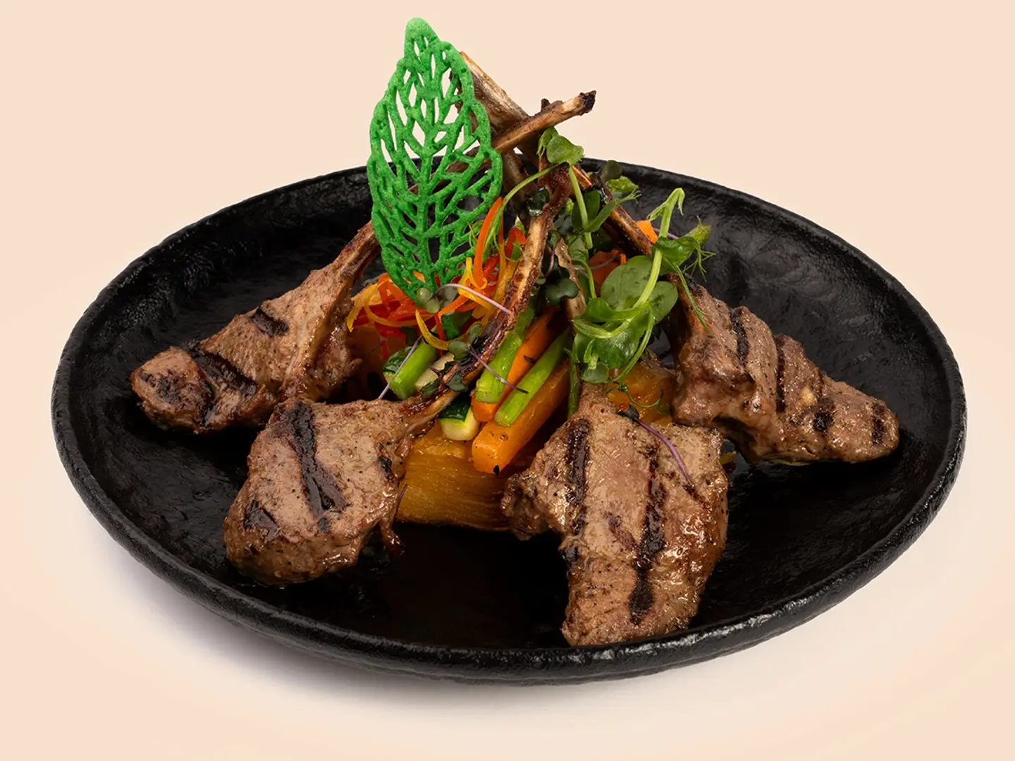 Pan Seared Lamb Chop With Market Veggies & Golden Potato