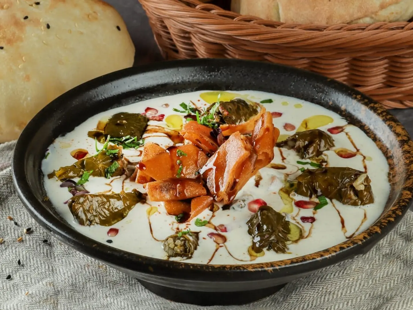 Grape Leaves Fatteh