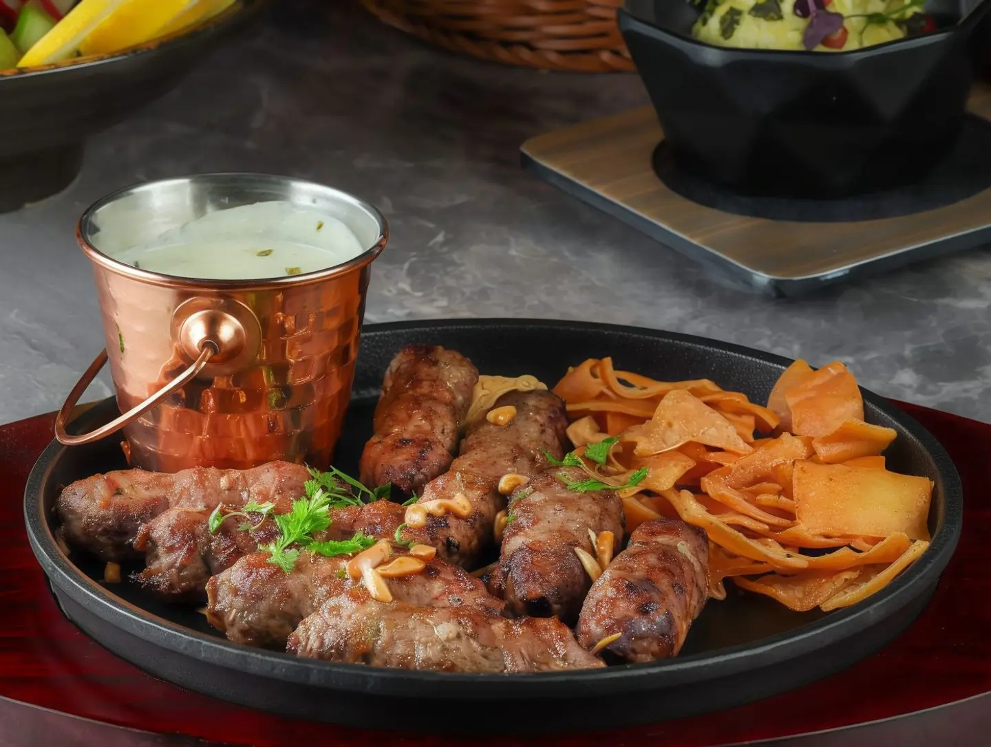 كباب لحم بصوص اللبن