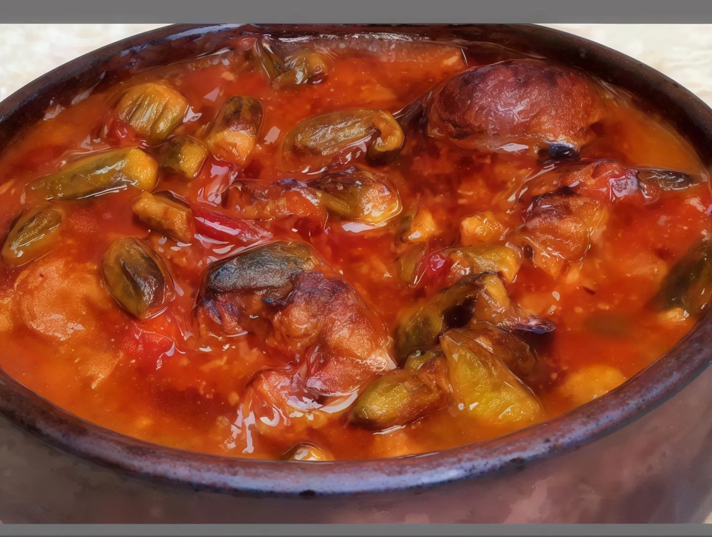 طاجن بامية باللحم