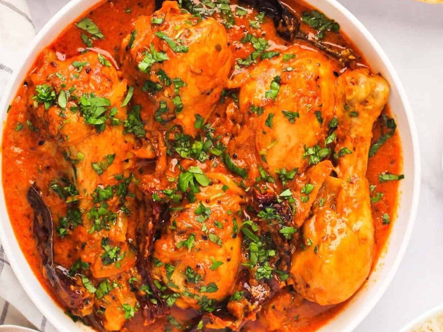 Chicken Achar With White Rice & Dal (Combo)