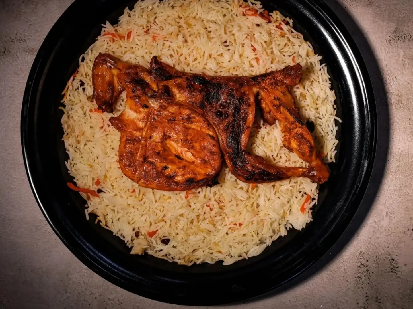 نص دجاج على الفحم بدون رز