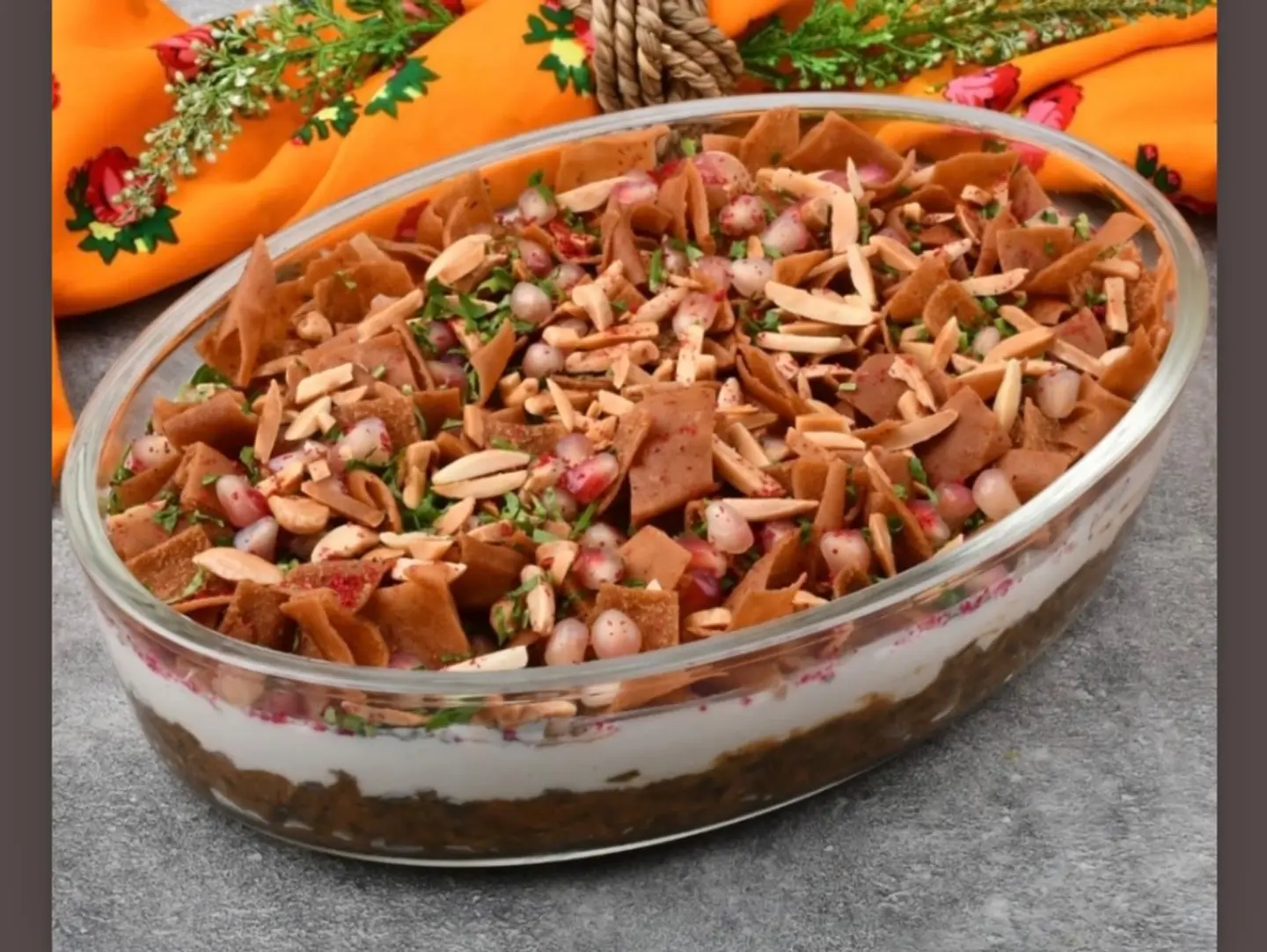 Grape Leaves Fatteh, Medium