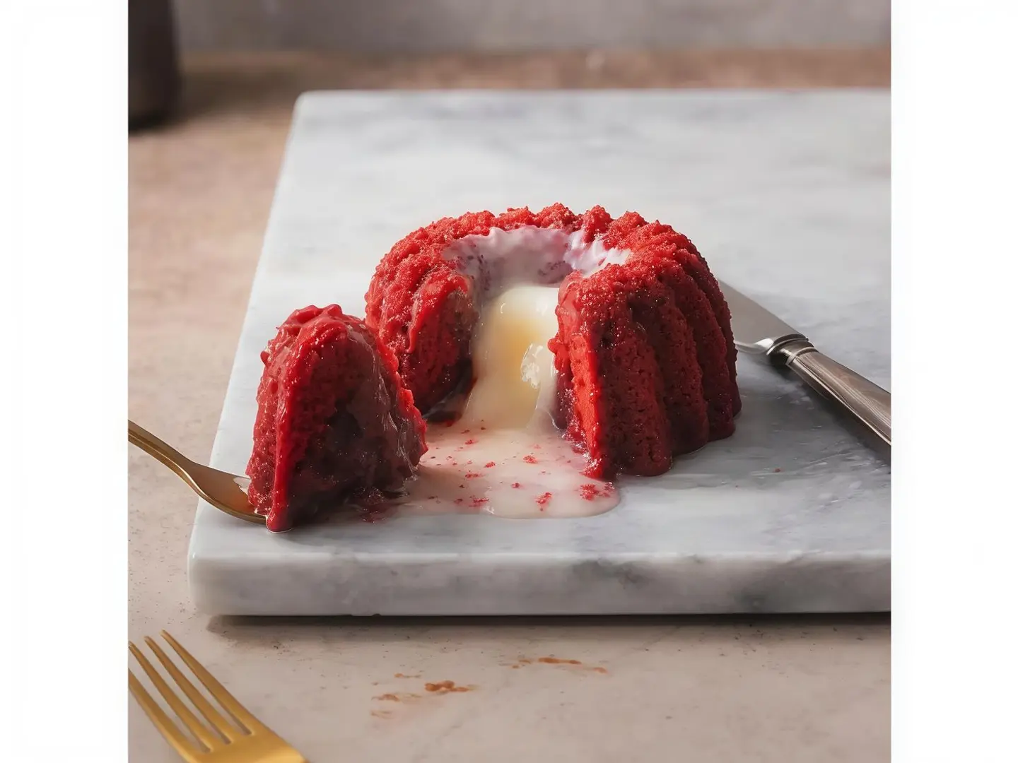 Molten Red Velvet Cake