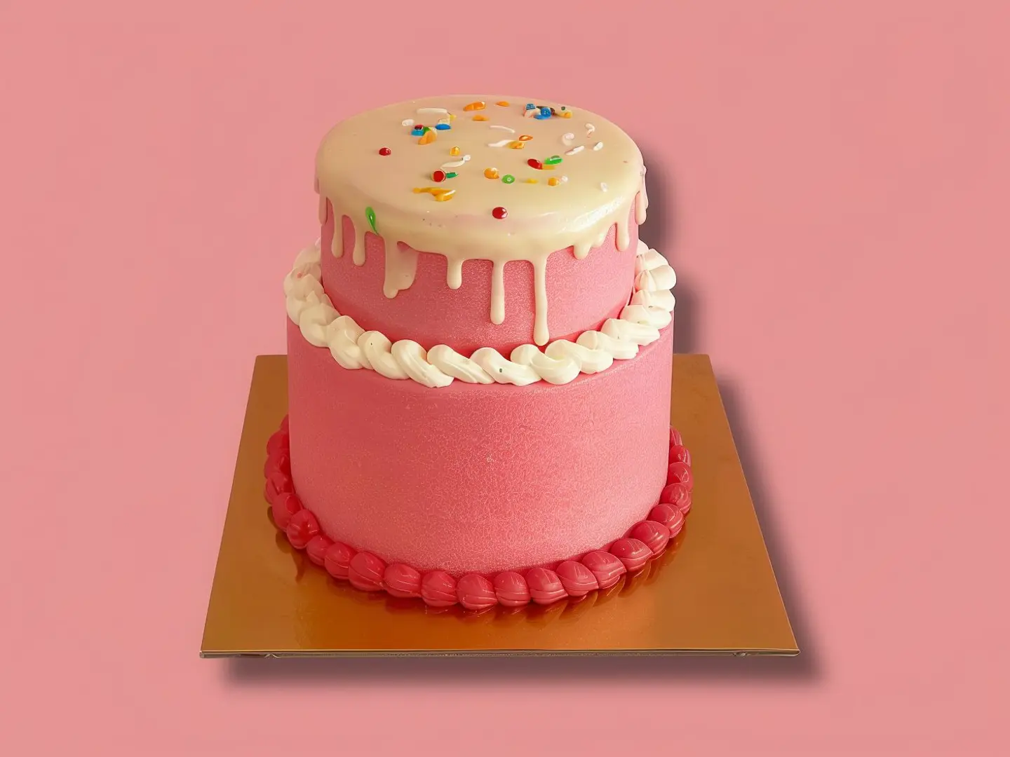 Red Bubbles Double Cake