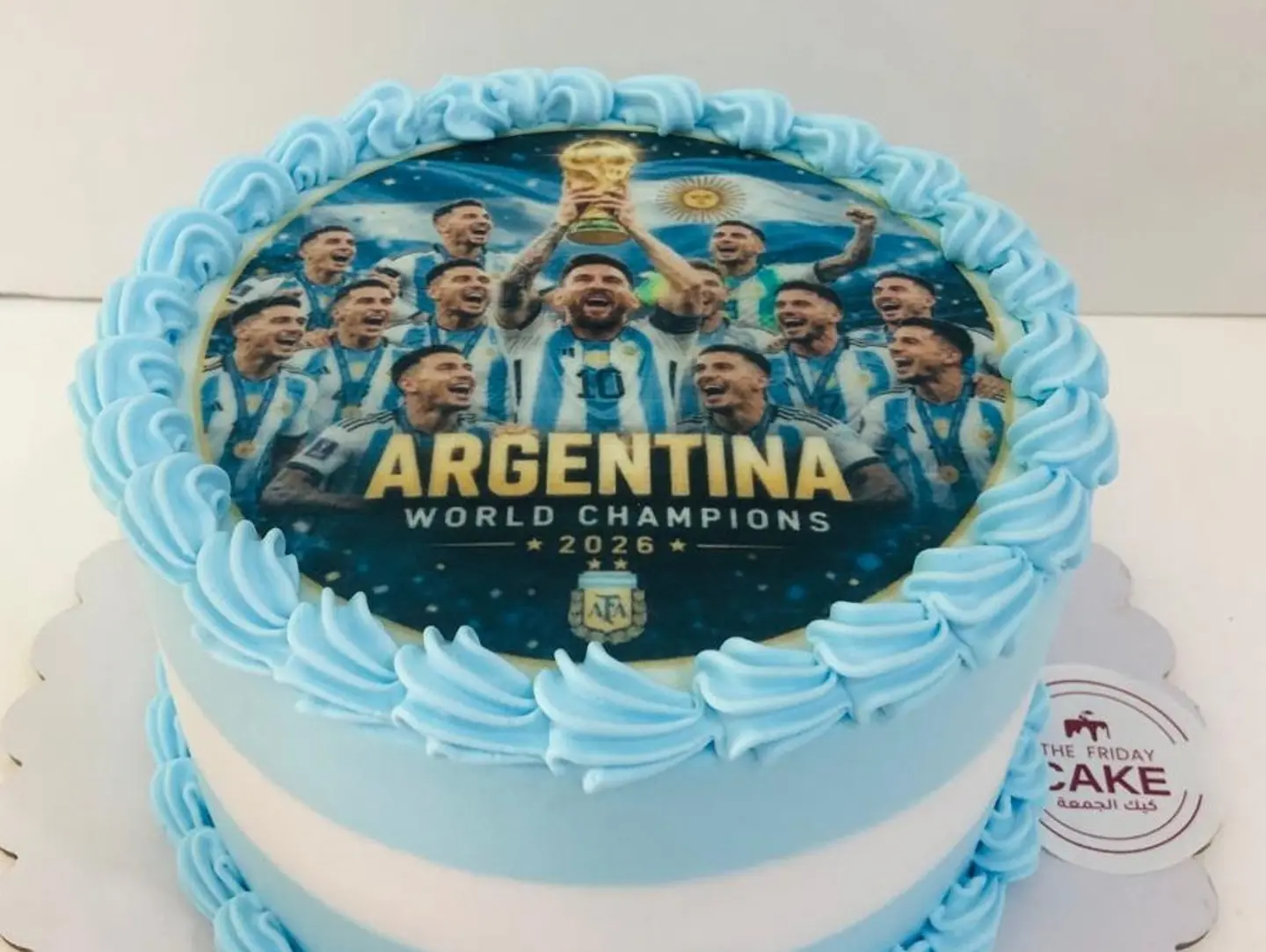 Argentina Team Cake Photo Mprint World Cup - Size