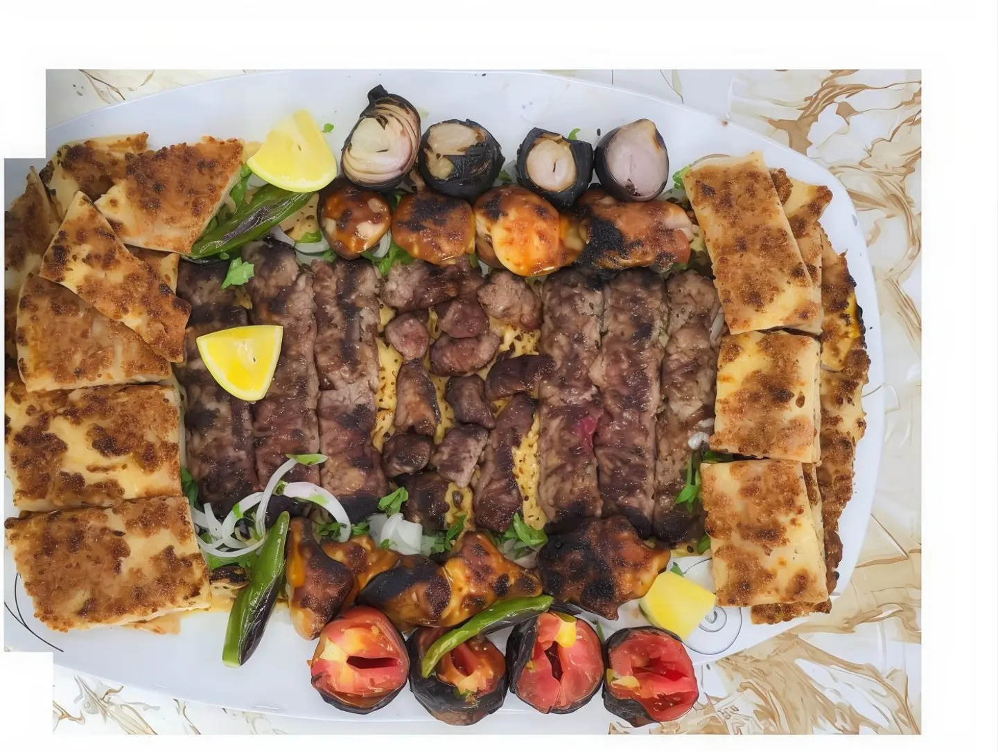 مشكل لحم خمسه نفر مع عرايس لحم