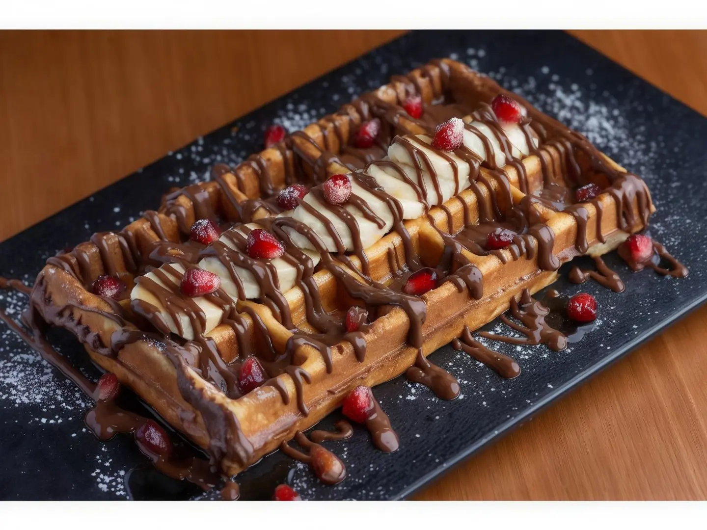 وافل موز و نوتيلا