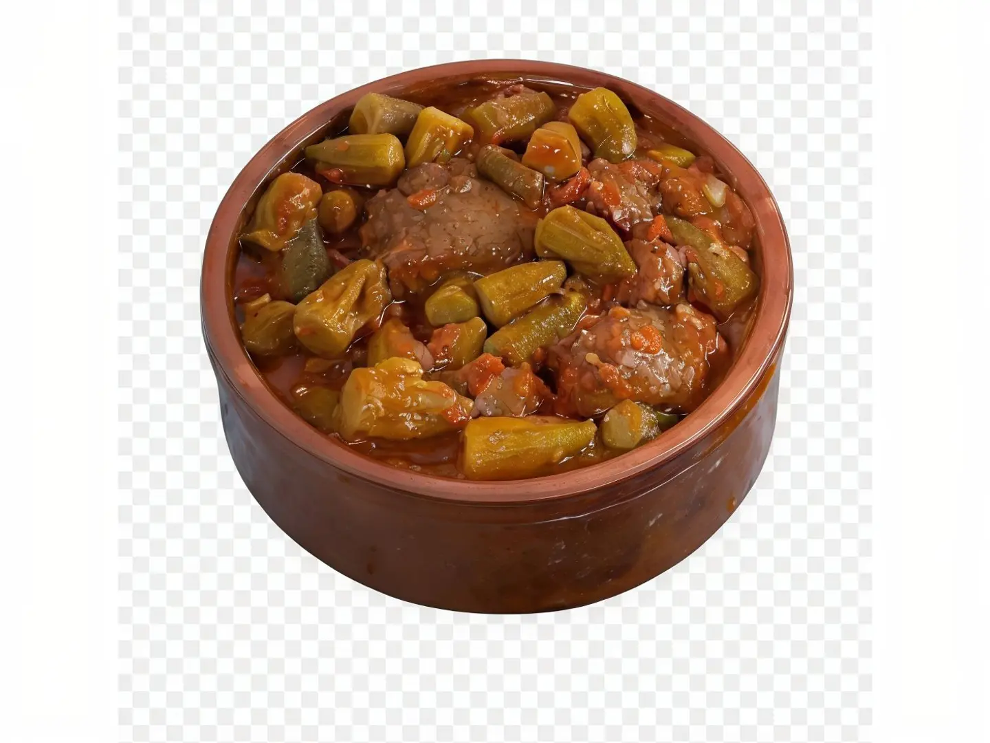 طاجن باميه باللحم