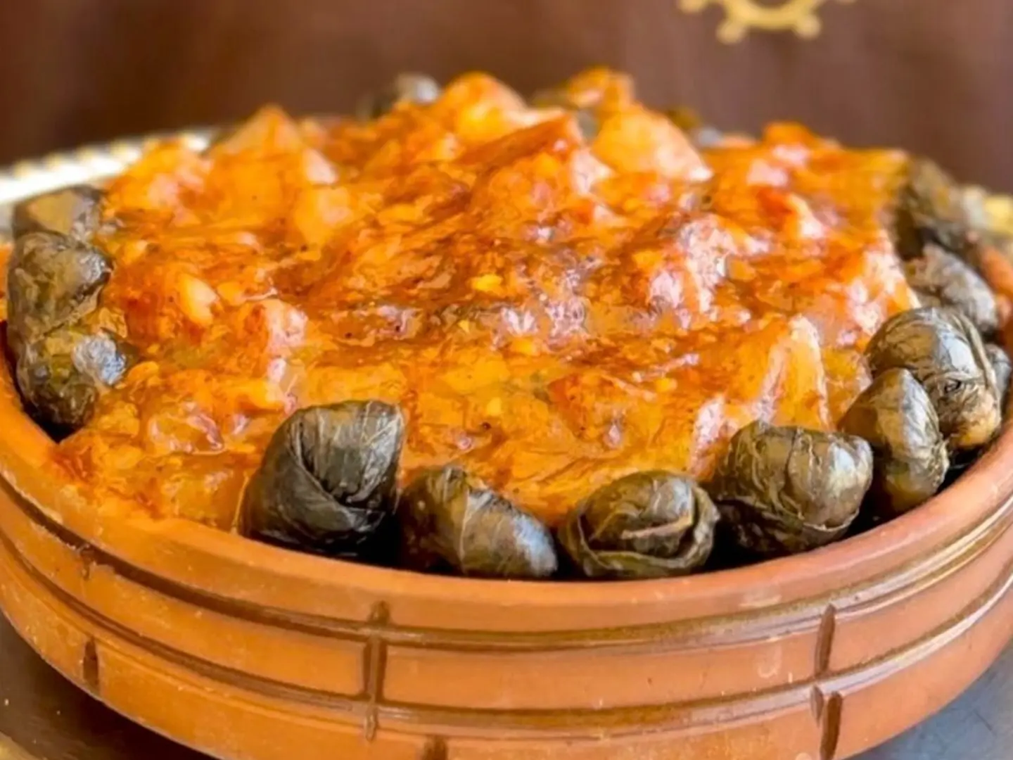 Stuffed Grape Leaves And Trotters Casserole