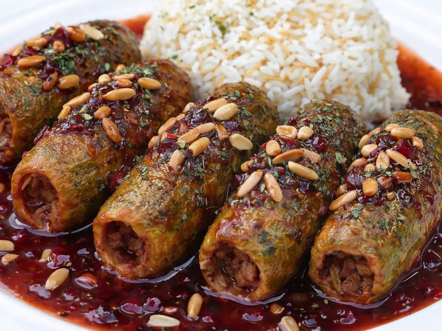 كوسا باللحم ودبس الرمان