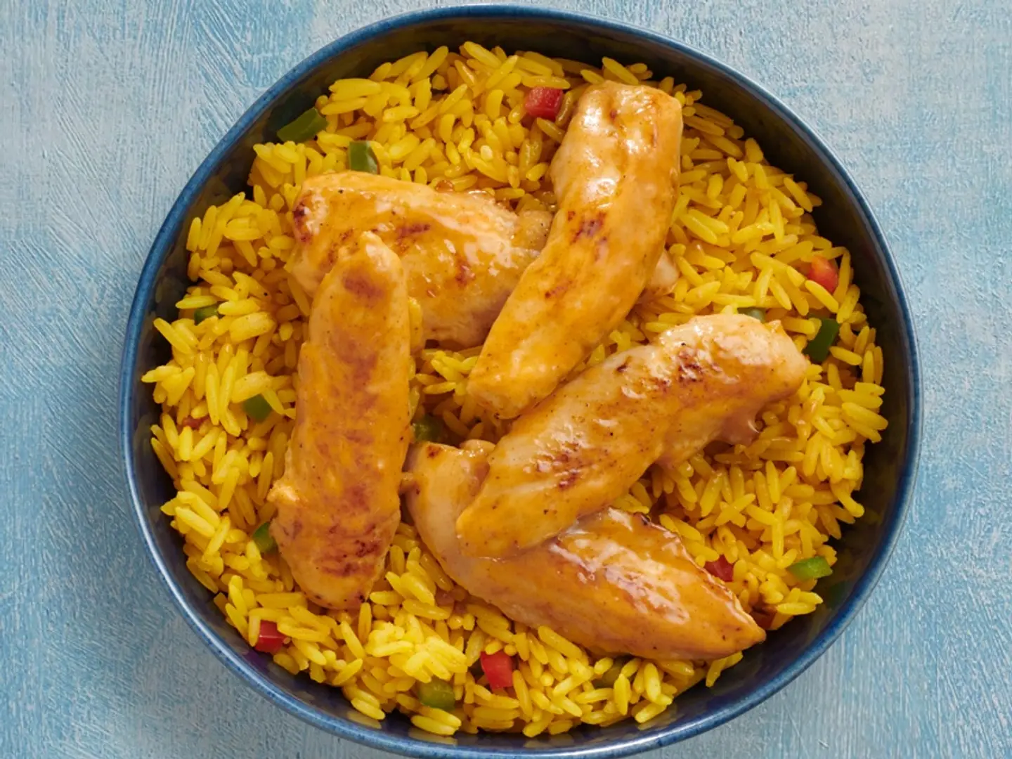 شرائح الدجاج المشوى مع الارز الحار