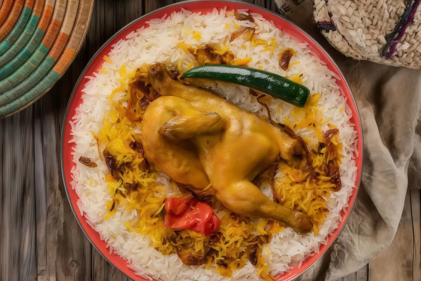 نصف حبه حنيذ مع الرز