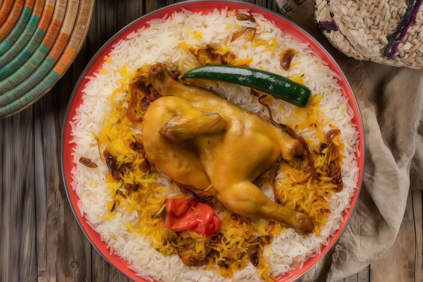 نصف حبه حنيذ مع الرز