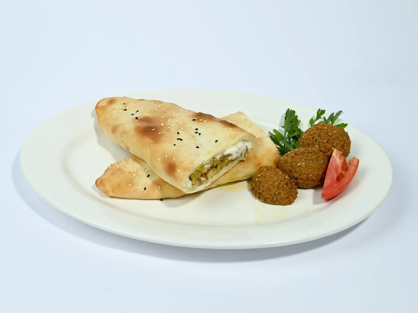 Labneh Pie With Falafel