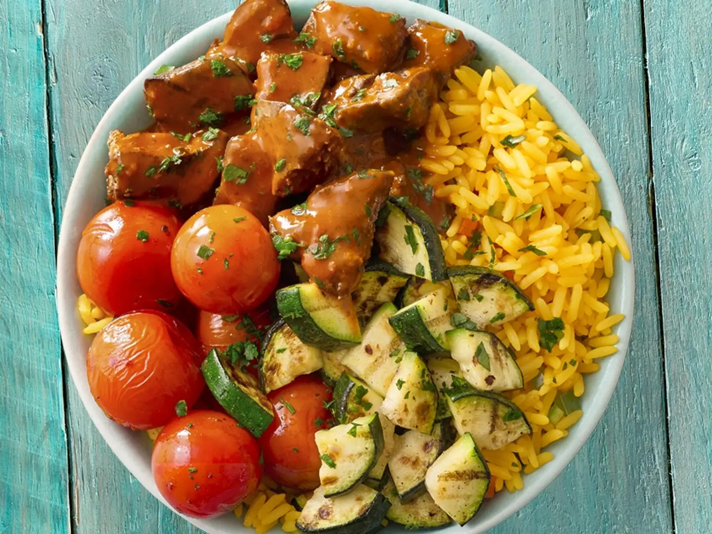 Chicken Liver, Vegetables & Spicy Rice