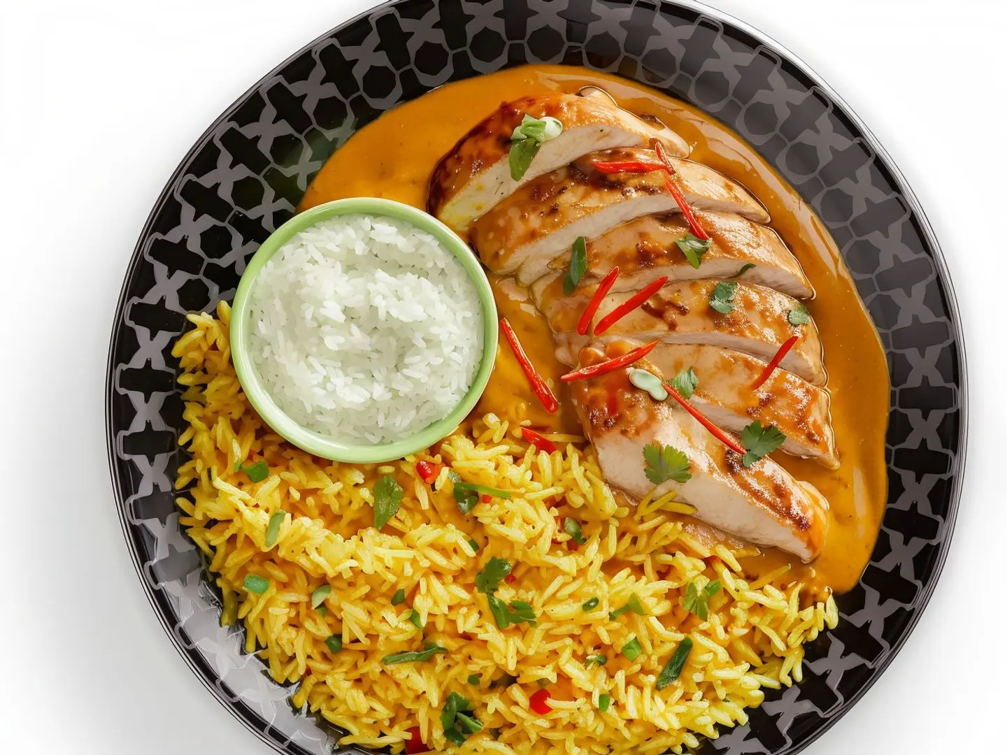 Creamy Cashew Chicken, Spicy Rice