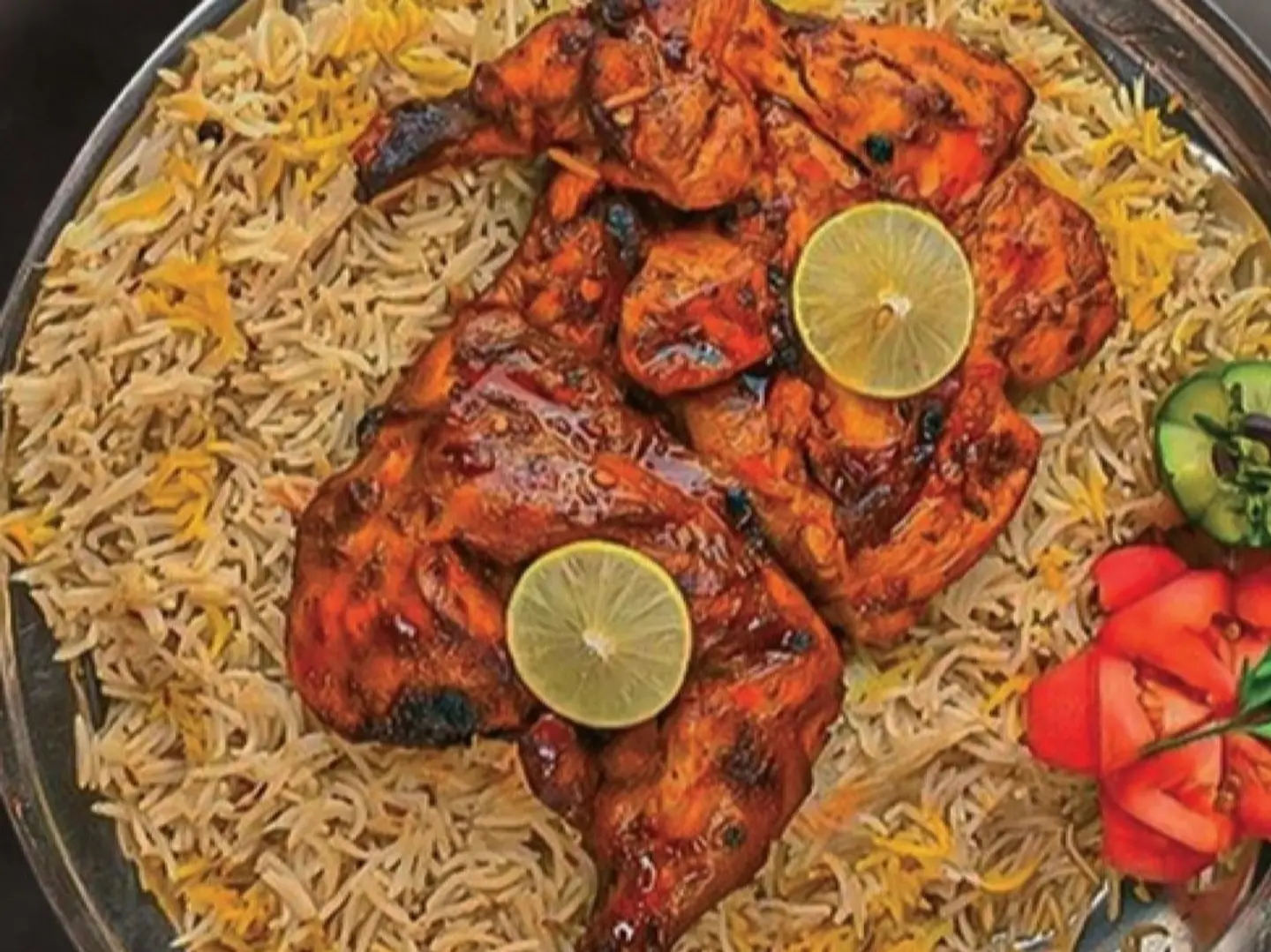 Half Charcoal Chicken With Bukhari Rice