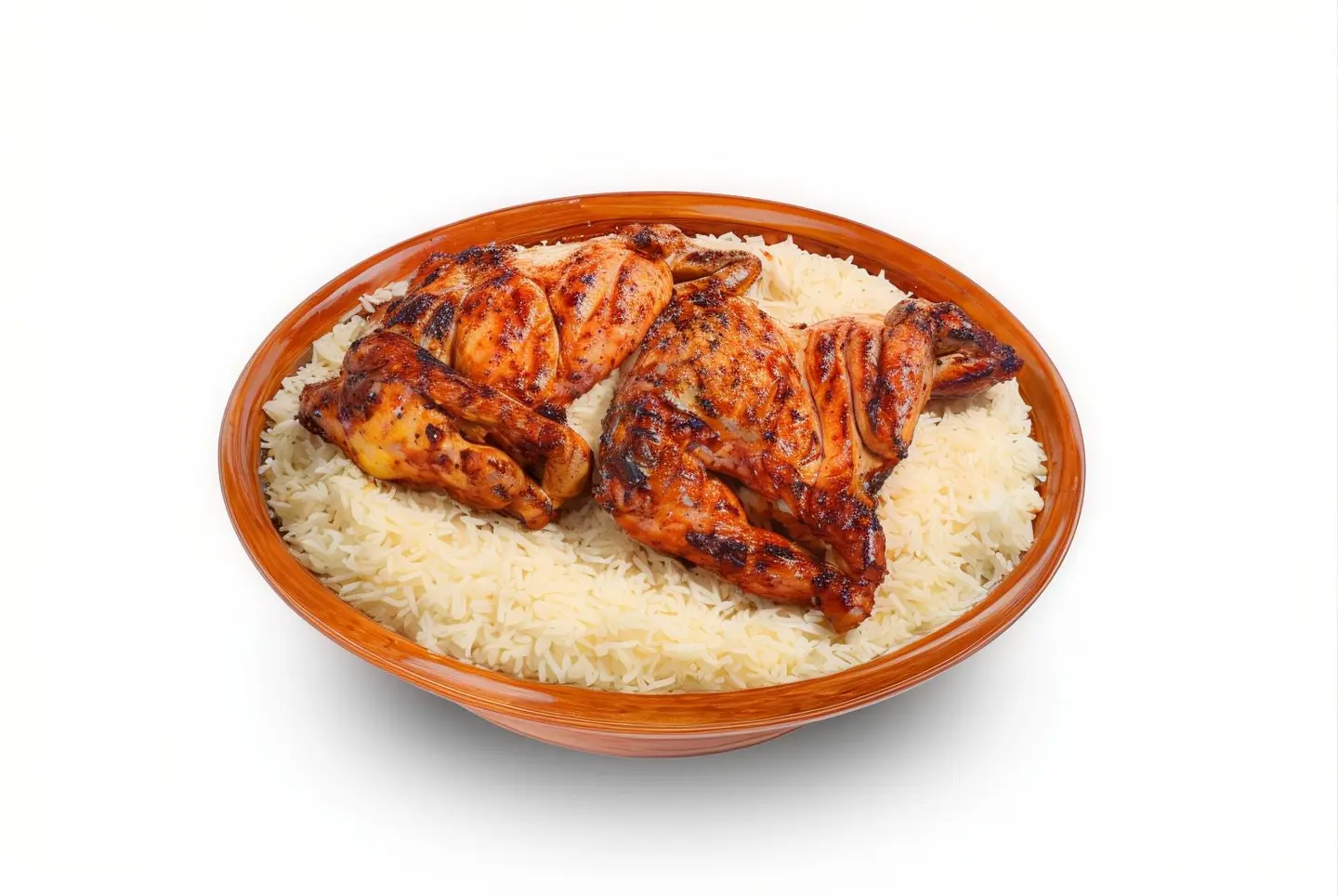 دجاجة علي الفحم كاملة