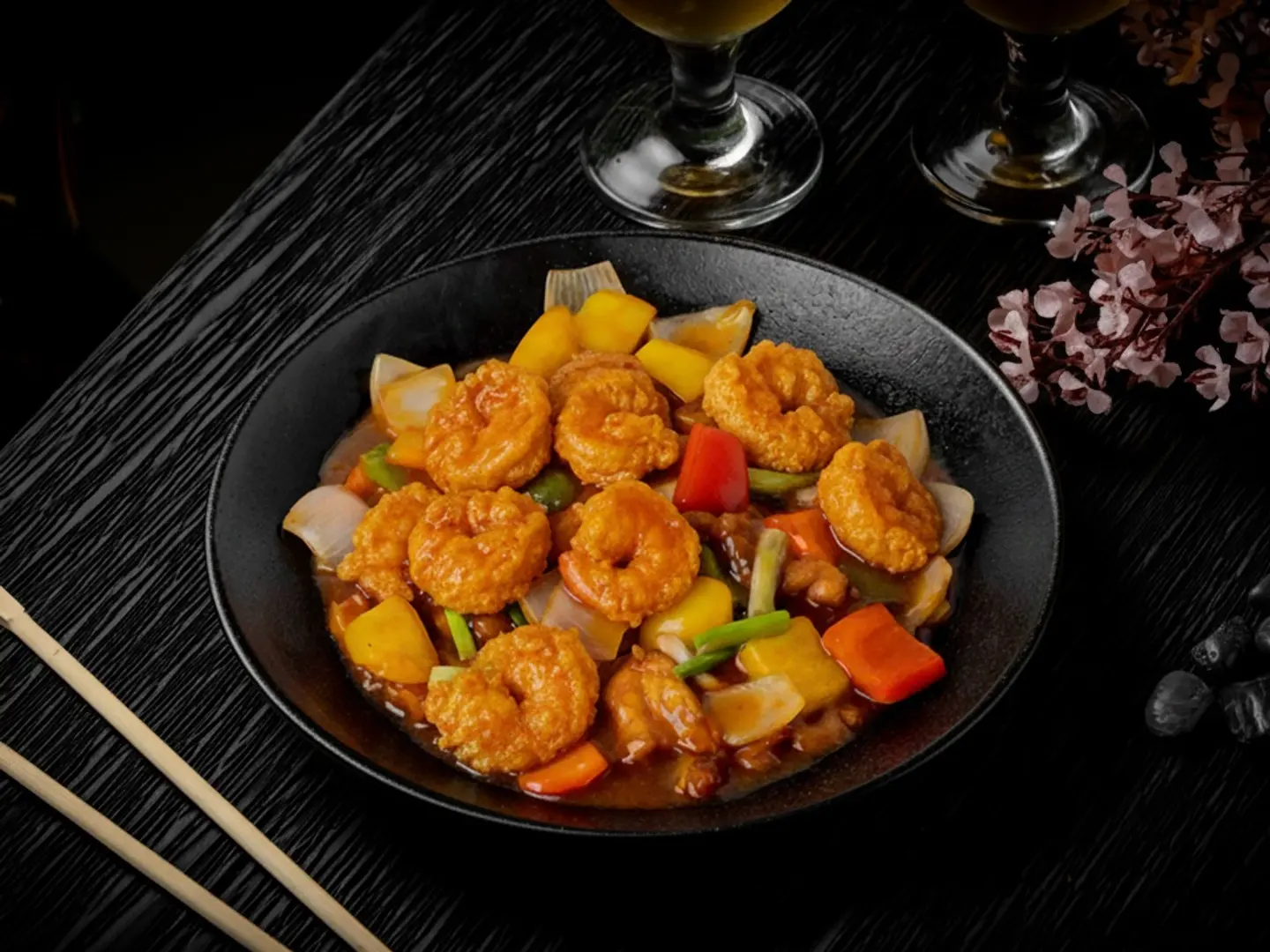 جمبري بالفلفل المشكل والثوم