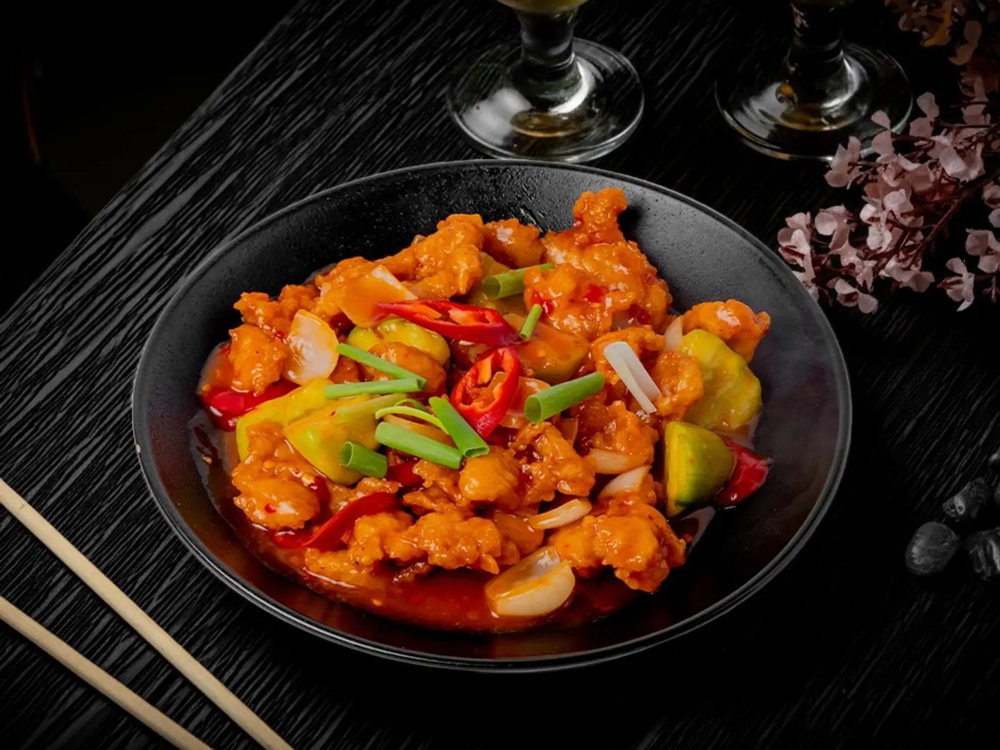 دجاج بالفلفل الحار