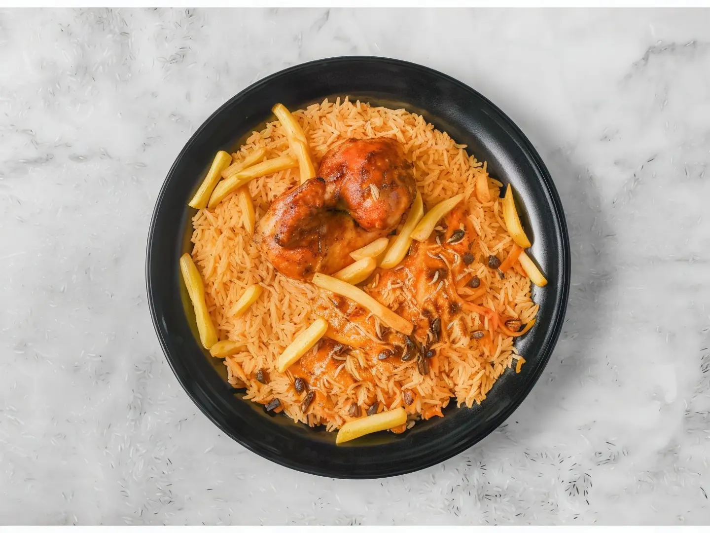 حبة دجاج كاملة شواية مع الأرز