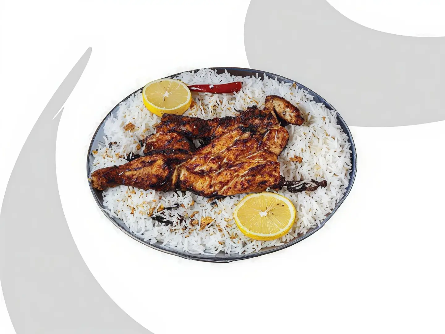 Half Grilled Kebab With Rice