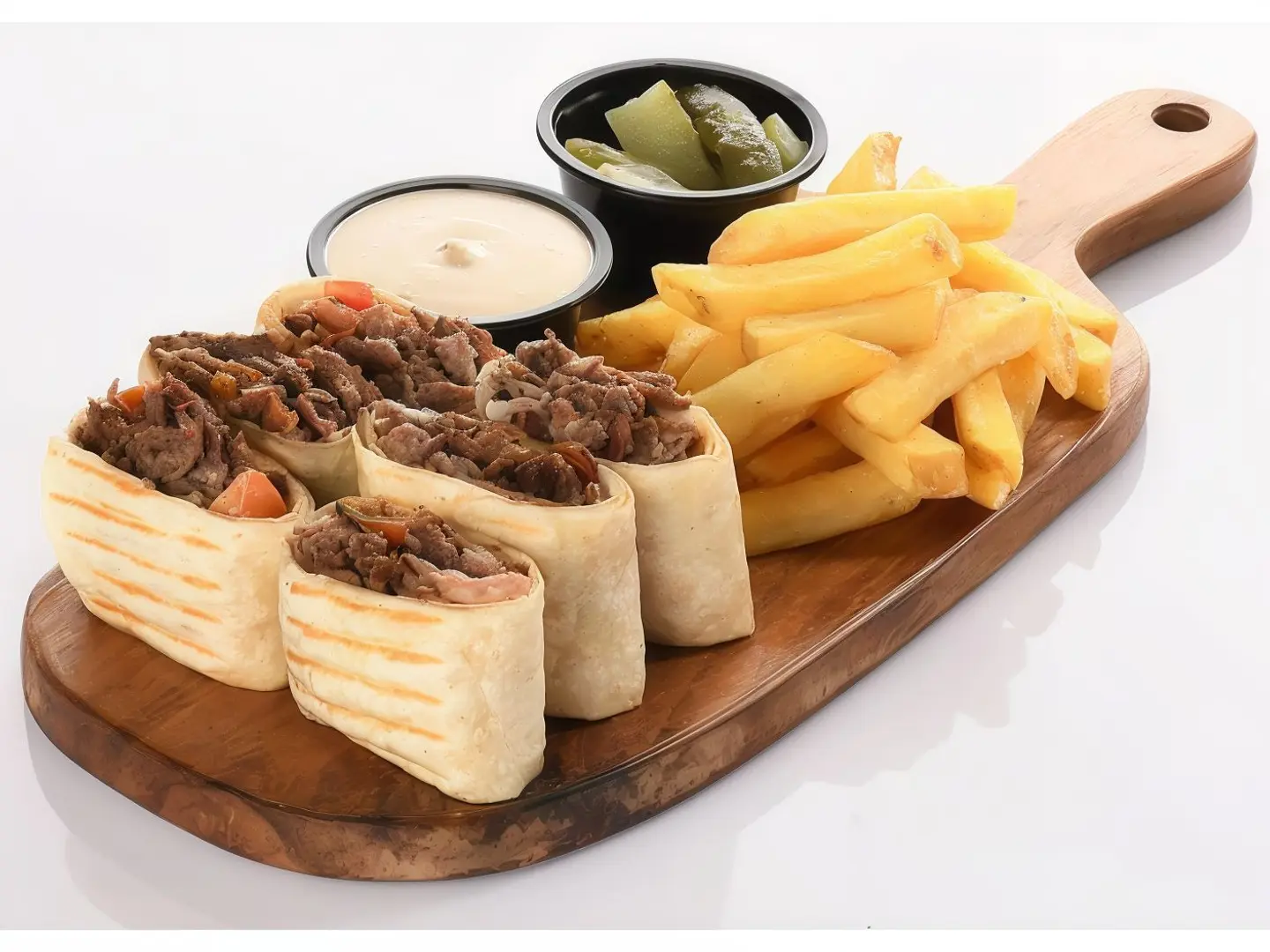 طبق شاورما عربي لحم صغير