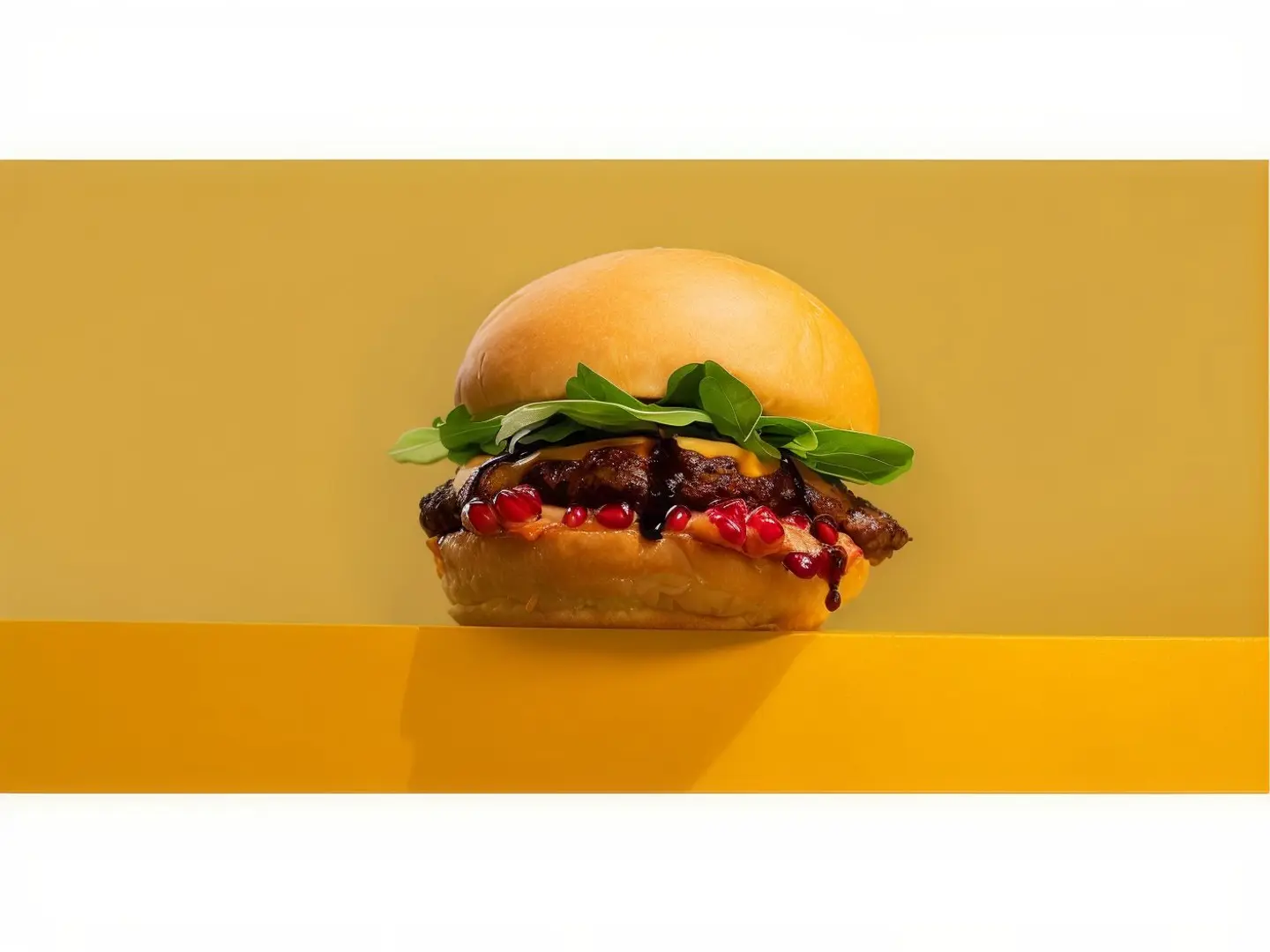 Chicken Burger With Pomegranate And Arugula