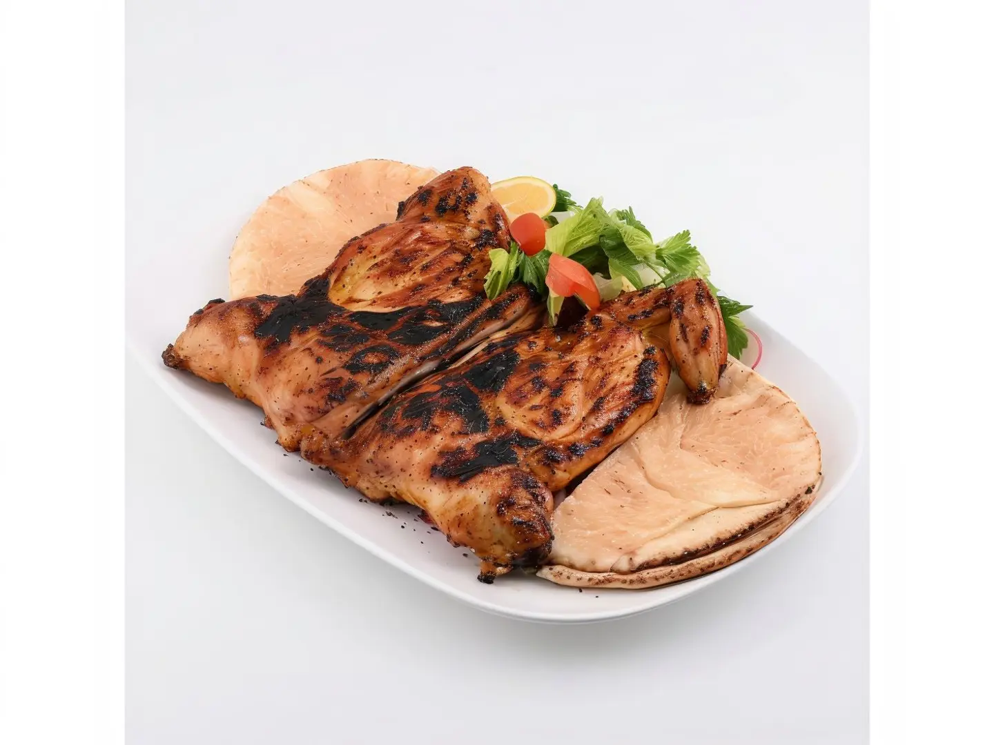 نصف دجاج على الفحم سادة