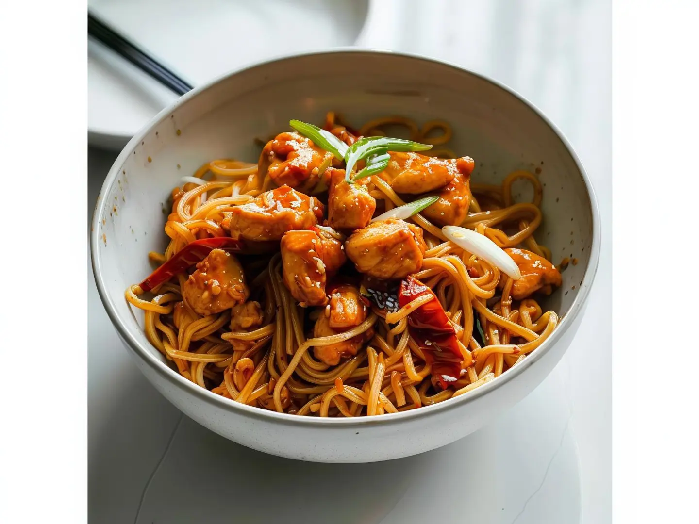 Spicy Garlic Chicken Noodles