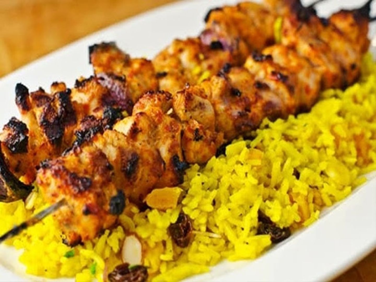 Rice Breakfast With Shish Tawook