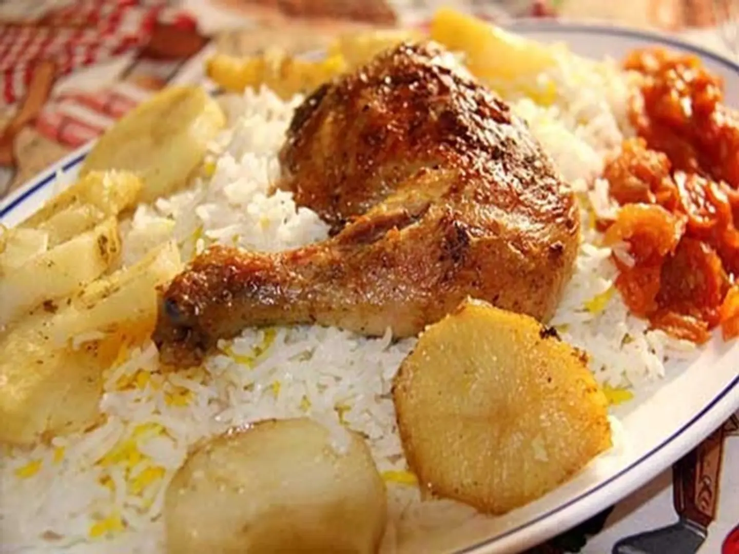 افطار دجاج مع الخضار