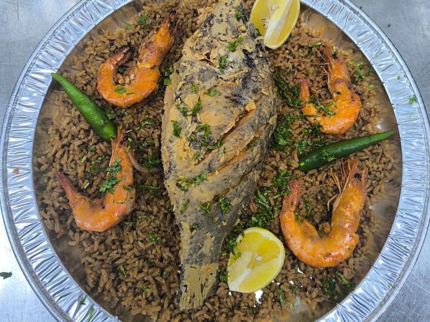 وجبة بلطي مع جمبري