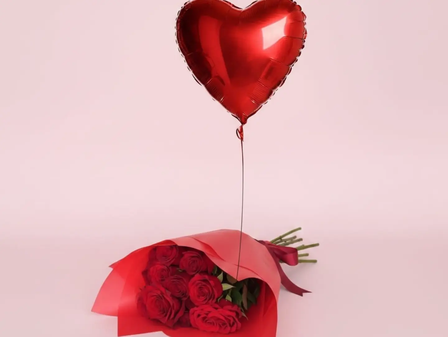 Red Bouquet With Balloon