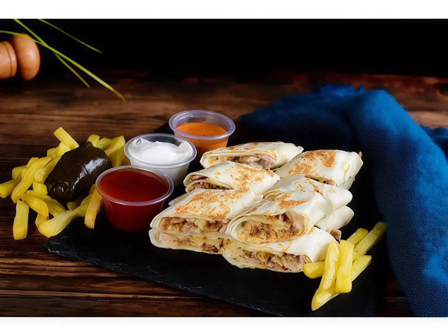 Arabic Shawarma With Cheese.