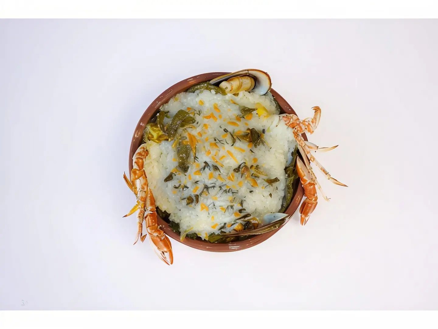 Rice With Stuffed Grape Leaves And Seafood Tagine