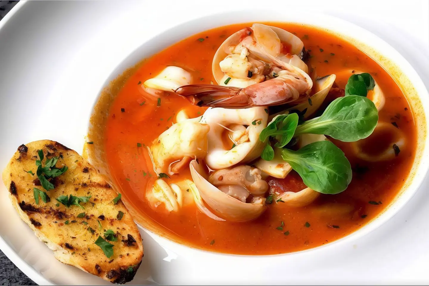 شوربة سي فود بالصوص الأحمر