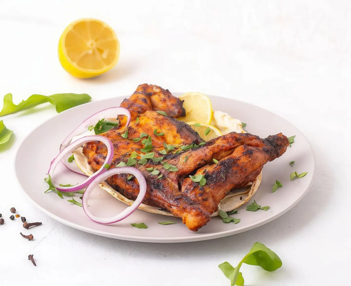 دجاج عالفحم نصف