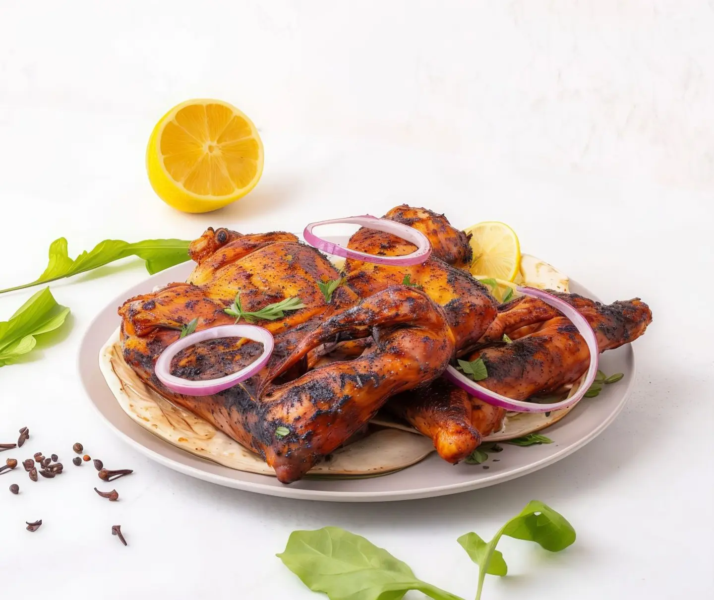 دجاجة كاملة على الفحم