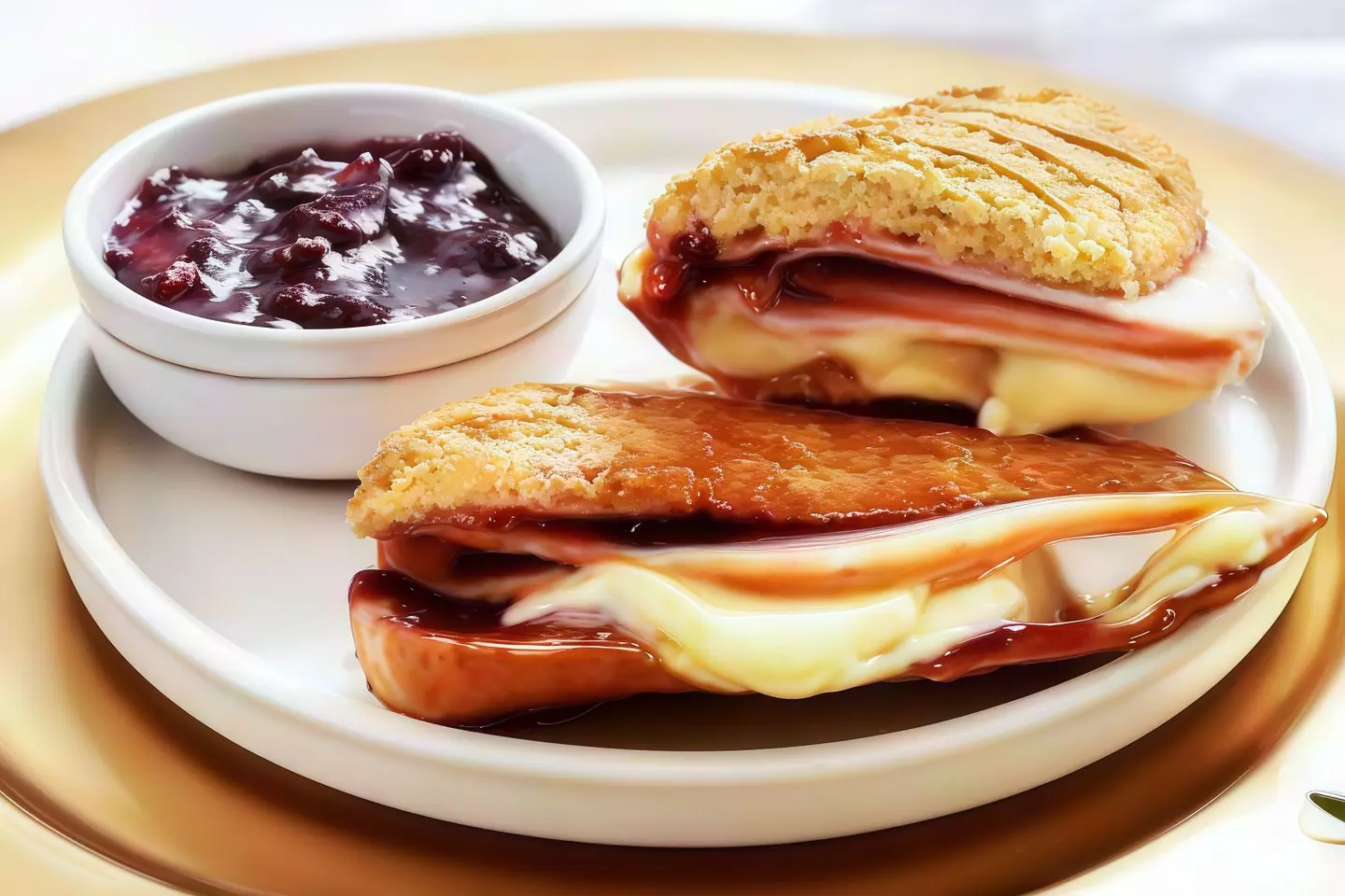 شباتي جبنة سائلة ومربى الفراولة