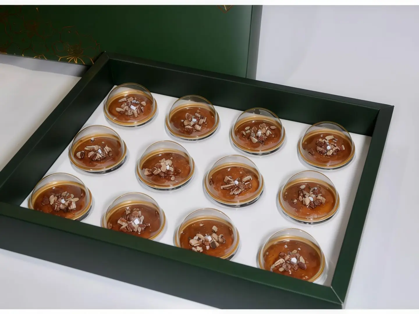 Box Of Mini Basbousa With Toffee And Pecans