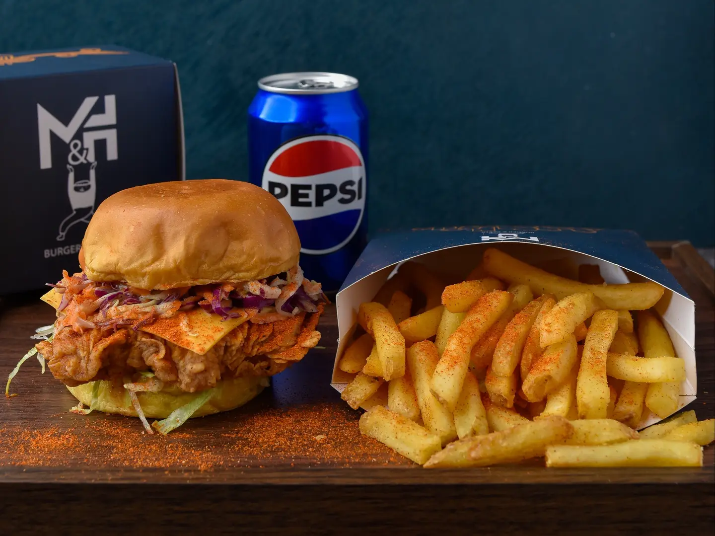 M&H Chicken Burger With Fries And Drink